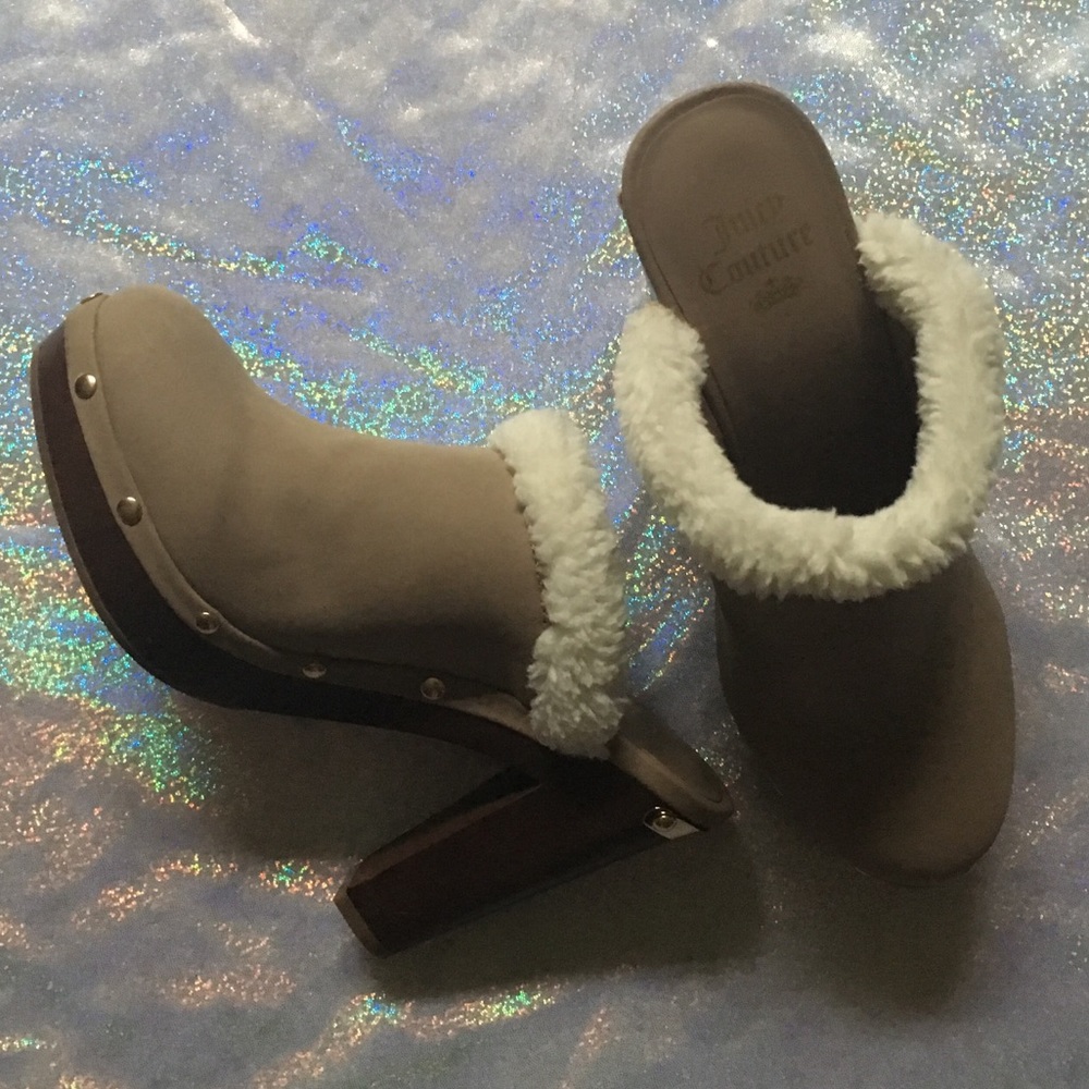 Juicy Couture Taupe Clog Heels JCANORATAUPE